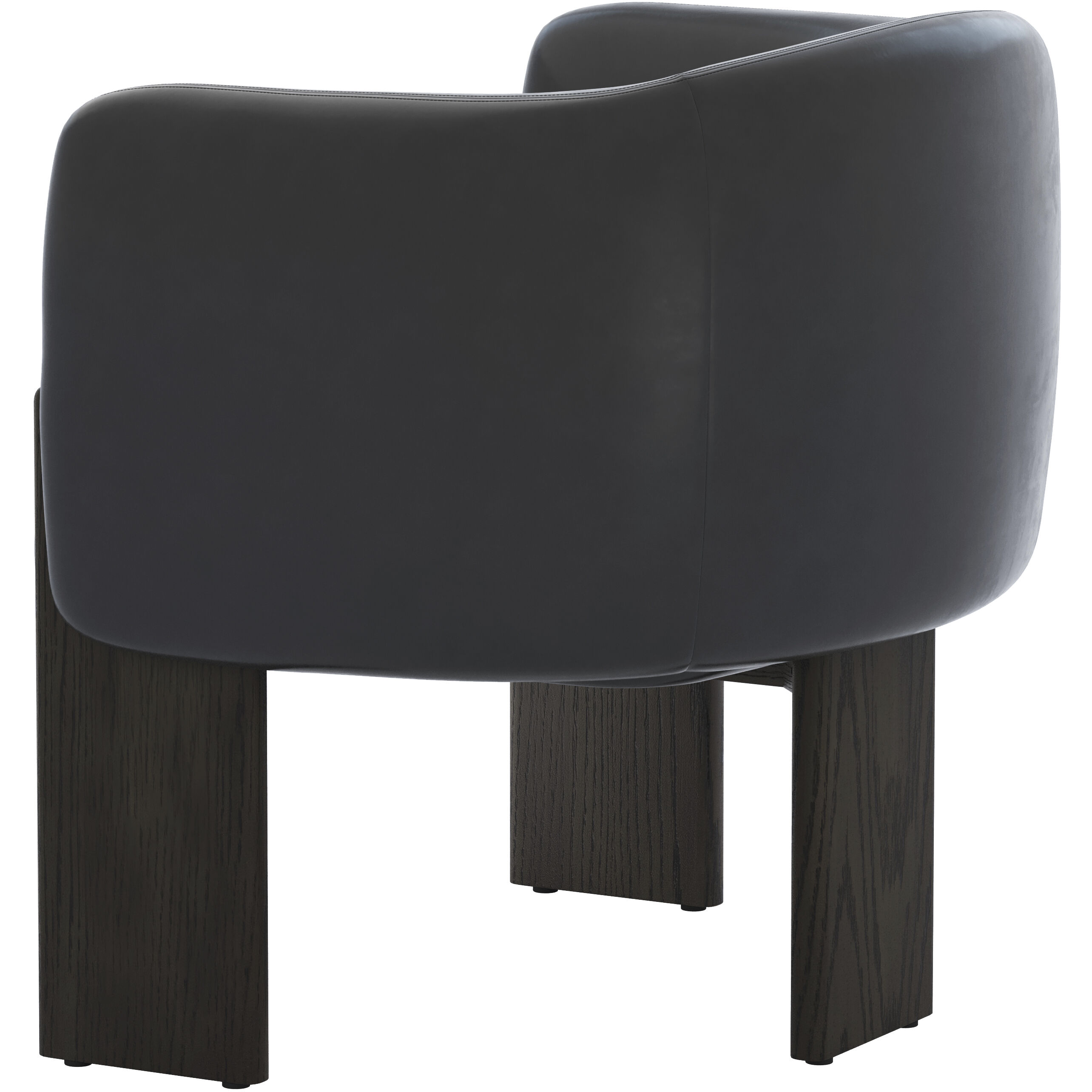 Trine Dark Brown / Vintage Black Night Leather Lounge Chair